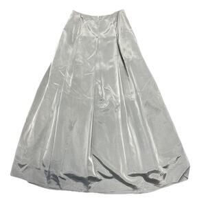 Jessica McClintock Full Silver Taffeta Maxi Skirt‎ Crinoline Formal Old Money 8